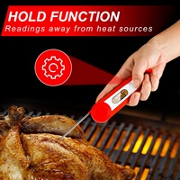 Termometer BBQ memasak nirkabel, pengukur suhu daging Digital cerdas multifungsi desain baru bahan baja tahan karat dapat dilipat mudah tanpa kabel