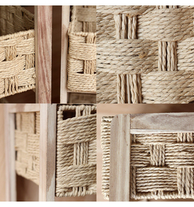 Solid Wood Storage <b>Rack</b>, Living Room Organizer, Multi-Tier Floor-Standing Handcrafted Woven Wood Shelving Unit - Product Image 6