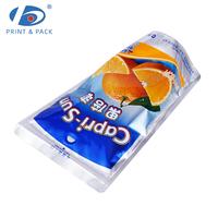 Op maat bedrukte juice drankenstand-up pouch met rietjegat voor automatische vullijn, aluminiumfolie, vochtbestendig