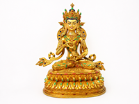 Statue de Bouddha Vajrasattva en laiton plaqué or, sculptée à la main, sculpture d'ange bouddhiste tibétain, décoration d'autel de temple, vente en gros OEM