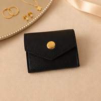 ZXF Spot Mini Sac de Rangement Minimaliste Portable 14*6cm pour Boucles d'Oreilles et Bagues en Cuir PU Épais pour Voyage