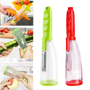 Pelador de Frutas y Verduras Multifuncional con Contenedor de Residuos, Accesorios de Cocina, Gadgets de Cocina, Cuchillo de Pelar con Almacenamiento Creativo - Product Image 3