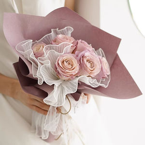 28cm * 4.5 Yards Coréen Fleur Emballage Perle Vague Fil Bouquet Floral Emballage Wrap Bouquet Perle Maille Froissé Ondulé Net Fil - Product Image 6