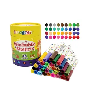 可水洗锥尖水彩笔早教儿童绘画玩具36色艺术记号笔套装水溶性婴儿着色笔
