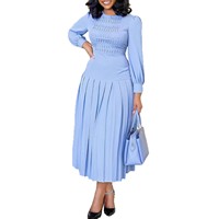 Nouvelle Robe Tendance Femme 2026 Style Européen et Américain à Col Rond et Manches Lanternes