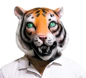 Máscara animal de látex-tigre