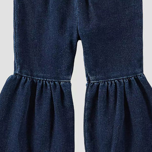 Pantalones Vaqueros de Mujer con Volantes en las Piernas, Pantalones de Mezclilla Suave con Cintura Elástica, Tela Transpirable y Cómoda para Uso Diario en Invierno - Product Image 4