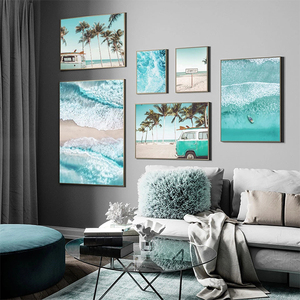 Peintures murales scandinaves, décorations intérieures, impressions modernes pour la maison, art mural tropical, <span class=keywords><strong>plage</strong></span>, <span class=keywords><strong>mer</strong></span>, toiles, paysages marins - Product Image 2