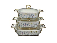 Ensemble de plats de cuisson en céramique modernes pour restaurant, plats rectangulaires de qualité alimentaire pour la restauration