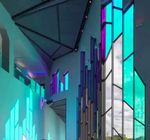 Rina Tech Vente en gros bâtiment coloré éblouissant décoration fenêtre teinte autocollant arc-en-ciel film dichroïque pour centre commercial - Product Image 1