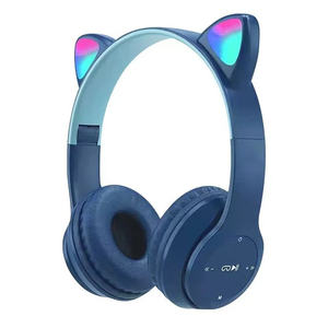 ワイヤレスBluetoothヘッドホン 可愛い猫耳ヘッドホン オーディオステレオ スポーツ/ゲーム用ヘッドセット マイク付き LEDライト 女の子用イヤホン P47M - Product Image 3