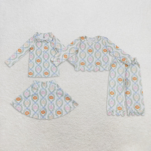 Conjuntos de ropa de otoño para bebés y niñas, camisetas de manga larga con lazos de calabazas, pantalones Skort - Product Image 3