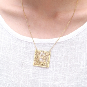 Collar con Mapa de <span class=keywords><strong>Capitales</strong></span> de Todos los Países Personalizado, Juego de Collares con Mapa de la Ciudad de Jerusalén en Acero Inoxidable - Product Image 5
