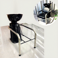 Fauteuil de lavage moderne ShengHui Factory avec cadre métallique, évier de lavage professionnel pour salon, châssis de quincaillerie