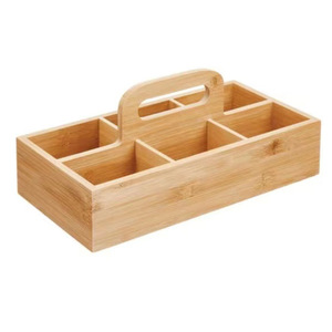 Boîte de rangement en bambou Bicheng avec compartiments 11x6x3,5 pouces pour collations, desserts, organisation du bureau - Product Image 2
