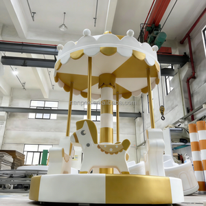 เครื่องเล่นม้าหมุนไฟฟ้าสุดหรูสีทองสำหรับเด็กเล่นในร่ม/กลางแจ้ง รูปทรงสัตว์ เหมาะสำหรับคาเฟ่ ปาร์ตี้ และห้างสรรพสินค้า - Product Image 4