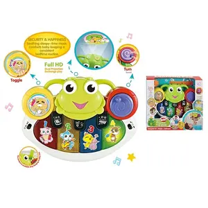 Hot selling baby game toy musical instrument with keyboard music sound and lights projection for kids children