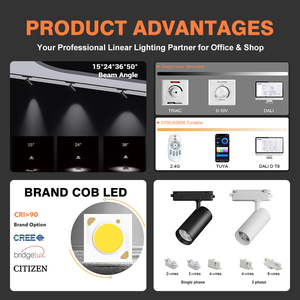 Spot lumineux sur rail au design moderne avec ouverture avant et arrière pour <span class=keywords><strong>restaurant</strong></span>, magasin de vêtements, maison - Lampe en aluminium - Product Image 3