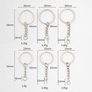 Accessoires en gros en vrac : Porte-clés avec vis à œil de mouton, anneau de clé métallique fendu avec chaîne pour la fabrication de jouets et de bijoux - Product Image 5