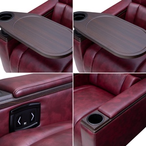 Fauteuil inclinable de cinéma VIP en cuir véritable LEADCOM LS-819 Zero Wall, entièrement rembourré, avec repose-pieds pliable, siège de théâtre VIP - Product Image 6