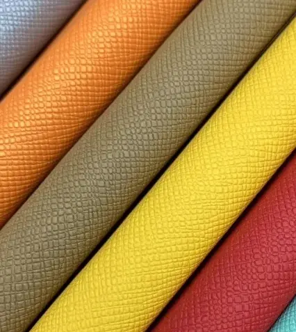 Pabrik langsung pola silang Vegan PVC kulit imitasi kulit sintetis untuk tas sabuk notebook