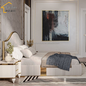 Letto <span class=keywords><strong>Matrimoniale</strong></span> di Lusso per Camera da Letto, Design Minimalista, Imbottito in Tessuto, Disponibile nelle Misure King e Queen, Ideale per Villa - Product Image 1