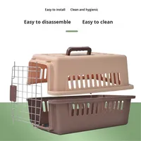 Cage de transport pour animaux de compagnie approuvée par l'IATA, pliable, portable, pour chats et chiens de taille moyenne à grande, robuste, ventilée, pour les voyages en avion
