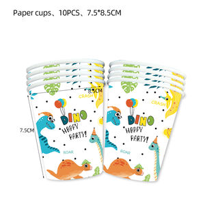 Dessin animé <span class=keywords><strong>dinosaure</strong></span> fête d'anniversaire pour enfants vaisselle plateau en <span class=keywords><strong>papier</strong></span> tasse <span class=keywords><strong>serviette</strong></span> en <span class=keywords><strong>papier</strong></span> nappe décoration fête et fournitures de vacances - Product Image 6