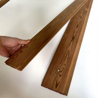 Plancher en thermolimber de pin massif, moderne, durable, pour extérieur, profondément carbonisé, haute résistance à la corrosion, fonction vapeur sèche