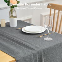 Nappe de table carrée grise personnalisée de 60 pouces, résistante à l'eau, infroissable, lavable, en faux lin, pour salle à manger et cuisine