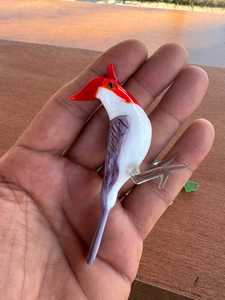Handmade Murano Glass Bird <b>Red</b> White Purple Christmas Desk Decor Traditional Style Lightweight Crystal Figurine - Product Image 2