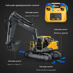 دبل إيجل E598 حفارة كهربائية بقضيب لولبي فولفو، آلة حفر بخطاف معدني، مقياس 1:16، سيارة لعبة للأطفال قابلة لإعادة الشحن - Product Image 4