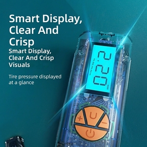 <span class=keywords><strong>Compresseur</strong></span> d'air électrique intelligent portable rechargeable 150 PSI haute pression avec écran LCD et arrêt automatique, gonfleur de pneus à double valve pour - Product Image 2