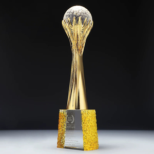 Gold Silver Bronze Resin <strong>Globe</strong> <strong>Golf</strong> Football <strong>Ball</strong> Event Crystal Trophy Award MH-NJ0564 - Product Image 3