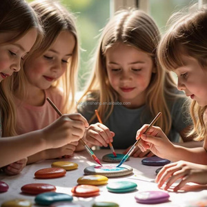 Piedras naturales artesanales personalizadas EN71 Material seguro <span class=keywords><strong>para</strong></span> <span class=keywords><strong>niños</strong></span> certificado colores vibrantes guijarros de pintura pintados - Product Image 5