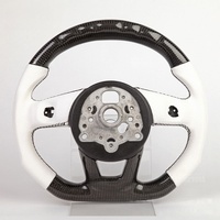 Volant de voiture en cuir blanc perforé en fibre de carbone LED de haute qualité personnalisé pour Audi A4 A5 S3 S4 S5 RS3 RS4 RS5