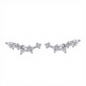 Pendientes de Diamantes Cultivados en Laboratorio con Corte de Pera, Chapados en Rodio y Oro Sólido de 18K, Modelo MSE-854 Mishang, Certificado IGI, Precio de Fábrica - Product Image 2