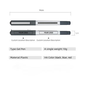 ปากกาเจลโปรโมชั่นสำหรับผู้ผลิตโฆษณา พิมพ์โลโก้ตามสั่ง ตัวด้ามพลาสติก เขียนได้ สีดำ น้ำเงิน แดง พร้อมไส้เติม สำหรับโรงเรียนและสำนักงาน - Product Image 2