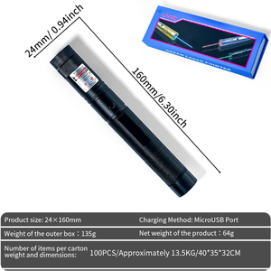 <span class=keywords><strong>Puntero</strong></span> láser verde portátil con carga de cable de datos USB | Dispositivo móvil de 532nm con puerto Micro-USB - Product Image 5