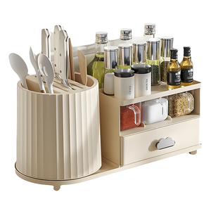 Cubo de Plástico Extraíble con Rotación para <span class=keywords><strong>Cocina</strong></span>, Soporte para Cuchillos, Cajón Organizador, Estante para Botellas de Especias, Cuchara, Almacenamiento - Product Image 6