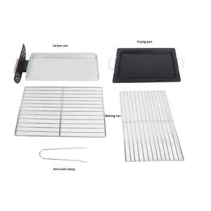 Barbecue portable pliable, gril à charbon double face, compact, pour les voyages, avec sécurité anti-flamme, idéal pour la plage et les pique-niques - Product Image 6
