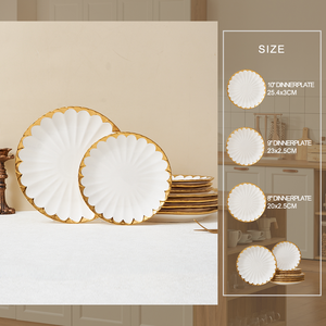 Beyaz 10.5 inç seramik yemek tabağı özelleştirilebilir tek parça gevşek paketlenmiş şarj sofra - Product Image 2