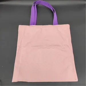 High Quality Extra Large Cotton Canvas Tote Bag Wholesale Custom Logo Embroidered Pink Letter Pattern Shoulder Pouches Packaging