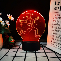 Lampe de nuit holographique 3D mignonne populaire, lampe de nuit fantaisie, changement de couleur multicolore pour la décoration de bureau