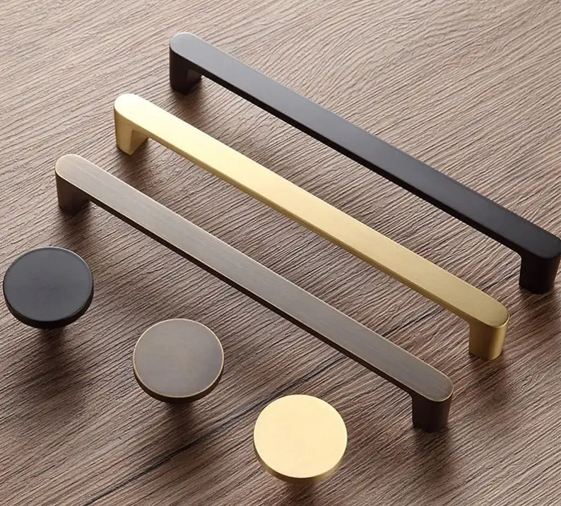 High Quality Customized Cabinet Handle Brass Gold Black Bronze Drawer Pulls Metal Handle