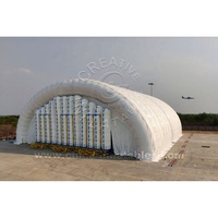 Grand hangar modulaire gonflable robuste, structure en arche, hangar d'avion gonflable, tente d'entrepôt pour le stockage