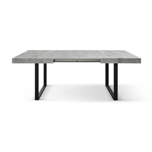 <b>Extendable</b> Concrete Gray Dining <b>Table</b> 140x90 Metal U-Shaped <b>Legs</b> Internal Use - Product Image 3