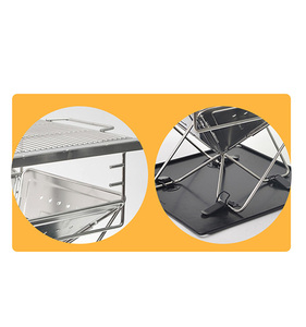 Mini barbecue portable pliable en acier argenté pour le <span class=keywords><strong>camping</strong></span> en plein air, ensemble de brasero, réchaud de <span class=keywords><strong>camping</strong></span> pliable, grilles à charbon de bois BBQ <span class=keywords><strong>PARADISE</strong></span> - Product Image 5