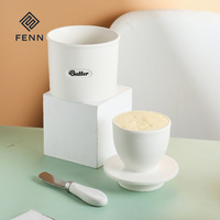 Pot à beurre personnalisé en céramique de style classique avec couvercle – Récipient de rangement pour beurre pour la cuisine