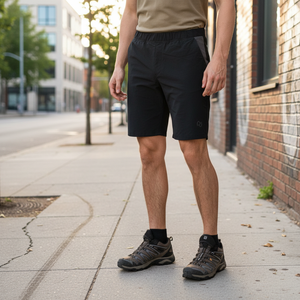 Shorts da uomo in stile High Street 100% cotone elasticizzato in vita Jogger Bermuda Shorts in tessuto Logos decorazione cucitura 5 pollici - Product Image 3